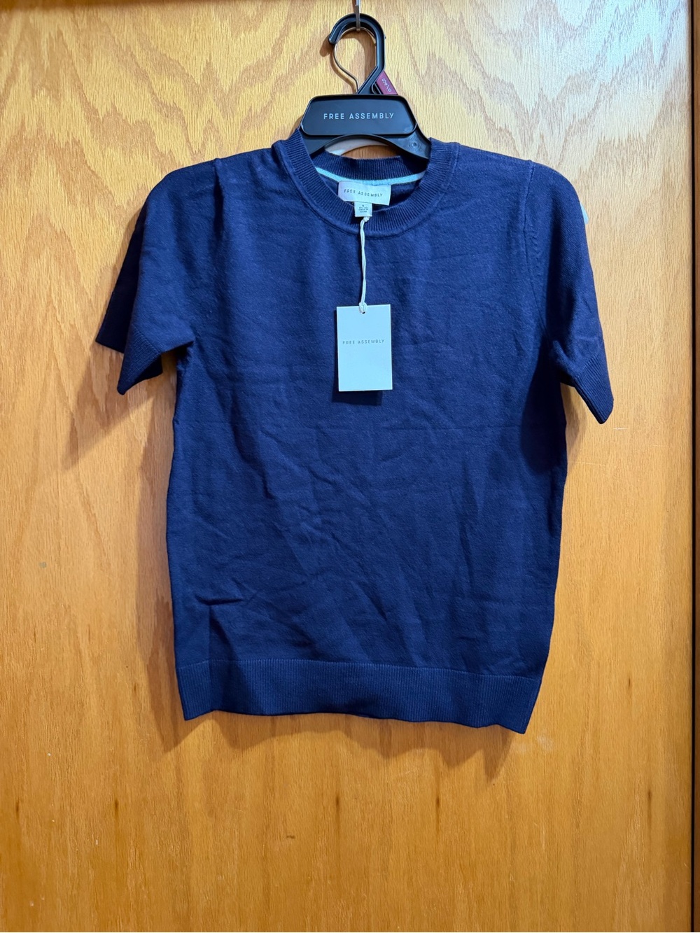 Free Assembly Women’s Navy Short-Sleeve Knit Shirt